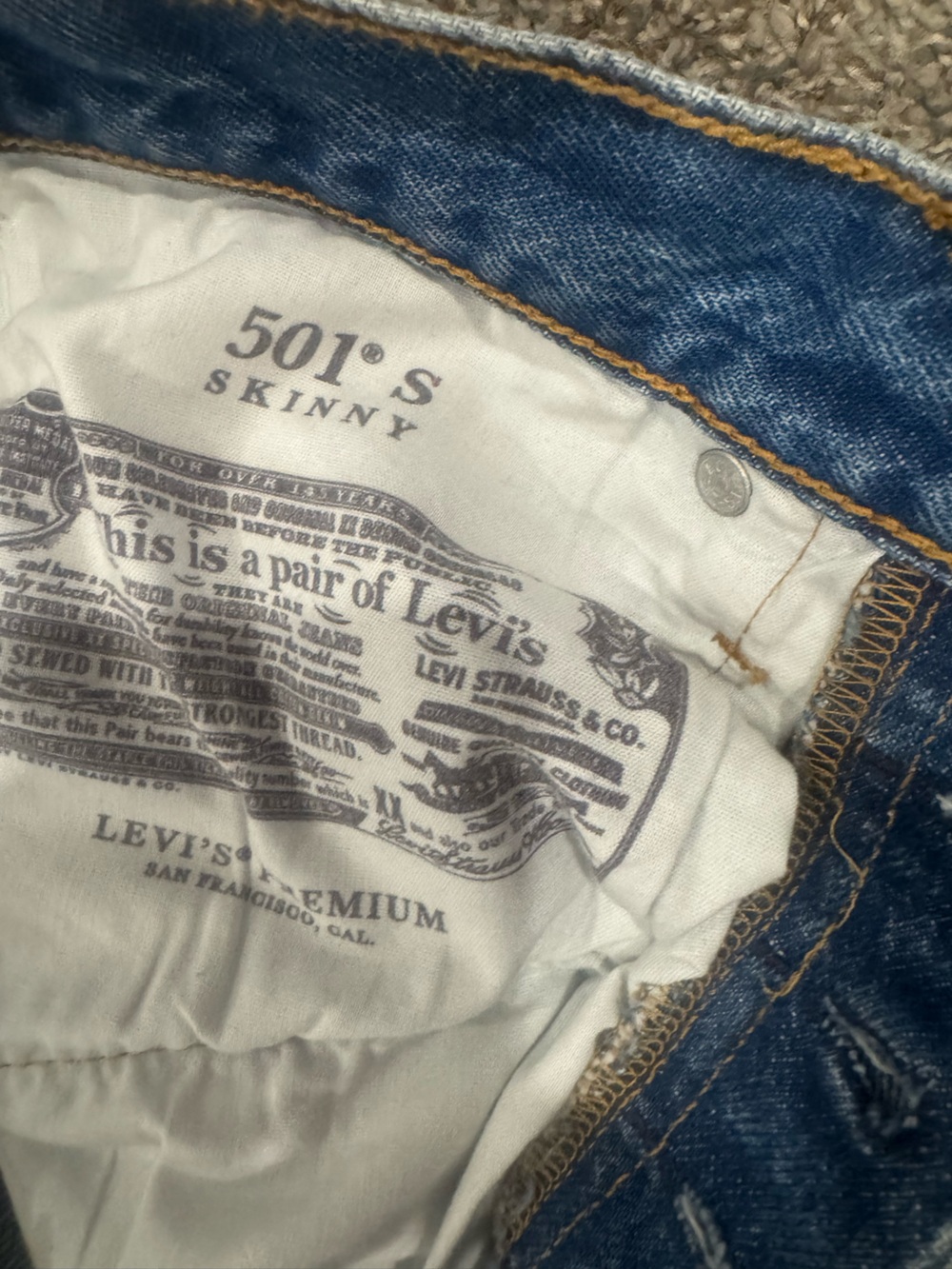 Levi's 501 Light Blue Distressed Straight Leg Jeans - Women's - Picture 4 of 5